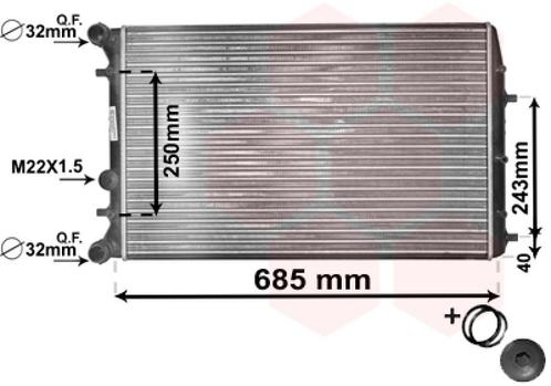 RADIATOR VOOR SKODA FABIA 1999-2007 6Q0121253L, Auto-onderdelen, Airco en Verwarming, Nieuw, Ophalen of Verzenden