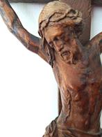 Crucifix - Hout - 1800-1850 - Magnifieke sculptuur XL - 61, Antiek en Kunst