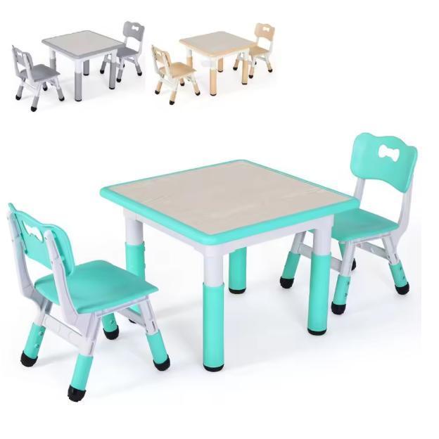 In Hoogte Verstelbare Kindertafel met 2 Stoelen 3-8 Jaar, Kinderen en Baby's, Kinderstoelen, Nieuw, Verzenden