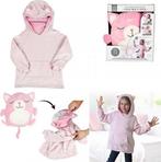 Kinder fleece hoodie - roze met katten oortjes, Nieuw, Verzenden