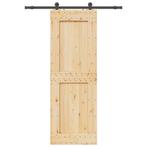 vidaXL Schuifdeur met beslag 80x210 cm massief grenenhout, Doe-het-zelf en Verbouw, Verzenden, Nieuw