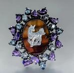 Zonder minimumprijs - Ring Argento 925, Placcato Rodio -, Nieuw