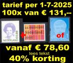 postfris nominaal goedkoop frankeren brieven + pakketten, Postzegels en Munten, Ophalen of Verzenden, Na 1940, Postfris