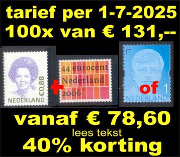 postfris nominaal goedkoop frankeren brieven + pakketten beschikbaar voor biedingen