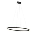 Design hanglamp zwart ovaal incl. LED 3-staps dimbaar -, Nieuw, Overige materialen, Design, 75 cm of meer