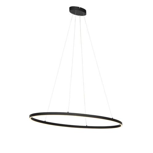 Design hanglamp zwart ovaal incl. LED 3-staps dimbaar -, Huis en Inrichting, Lampen | Hanglampen, Nieuw, Overige materialen, 75 cm of meer