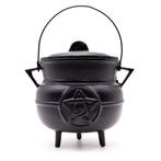 Extra grote gietijzeren ketel met Pentagram 21x15 cm, Huis en Inrichting, Ophalen of Verzenden, Nieuw