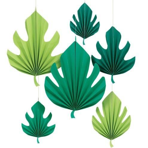 Palmblad Hangdecoratie Waaier Set 6 delig, Hobby en Vrije tijd, Feestartikelen, Nieuw, Verzenden