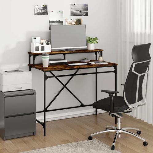 vidaXL Bureau 100x50x90 cm bewerkt hout en ijzer gerookt, Huis en Inrichting, Bureaus, Nieuw, Verzenden