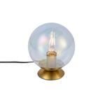 Art deco tafellamp messing met smoke regenboog glas  -, Huis en Inrichting, Lampen | Tafellampen, Nieuw, Overige materialen, Hotel chique