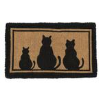 kokosmat handgeweven 3 katten zwart 75cm, Verzenden, Nieuw