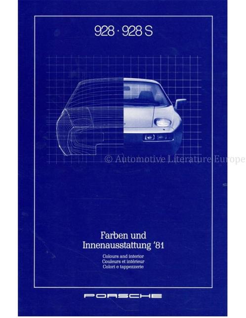 1981 PORSCHE 928 | 928 S KLEUREN EN INTERIEUR BROCHURE, Boeken, Auto's | Folders en Tijdschriften, Porsche