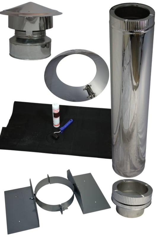 Dakdoorvoer met EPDM doorvoer pelletkachel 100/150, Huis en Inrichting, Haarden, Ophalen