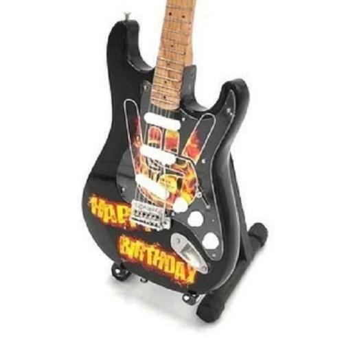Miniatuur gitaar Happy Birthday met gratis standaard, Verzamelen, Muziek, Artiesten en Beroemdheden, Pop, Beeldje of Miniatuur