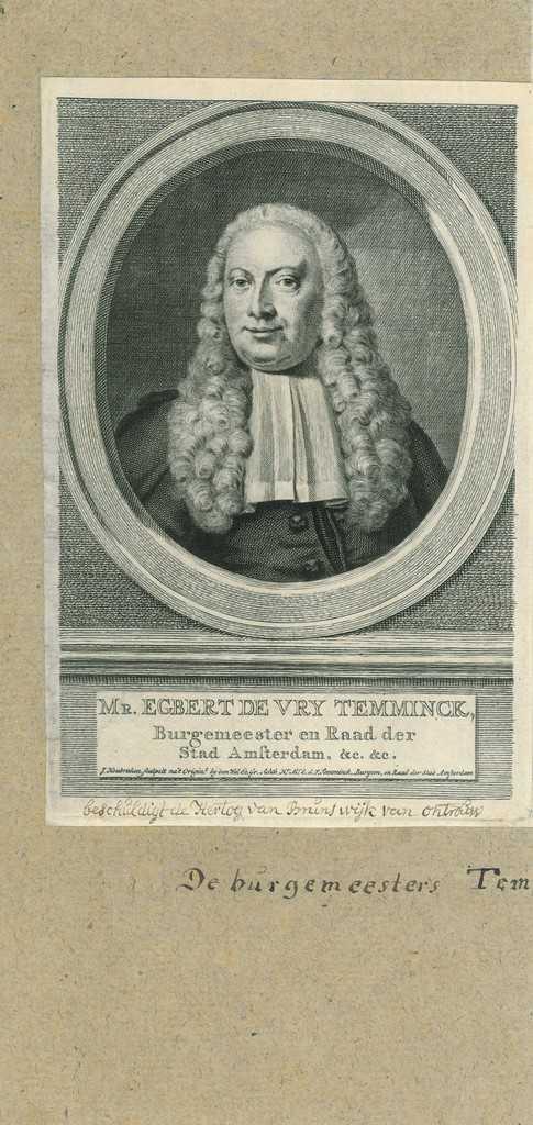 Portrait of Egbert de Vrij Temminck, Antiek en Kunst, Kunst | Etsen en Gravures