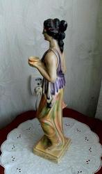 sculptuur, Griechische Figur – Frau mit Schale und Krug –, Antiek en Kunst