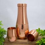 Puur koperen set van karaf druppelvorm gehamerd ± 950 ml met, Ophalen of Verzenden, Nieuw
