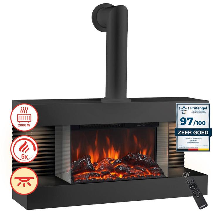 Elektrische haard LIZ met rookafvoerbuis - Elektrische wandh, Huis en Inrichting, Kachels, Nieuw, Verzenden