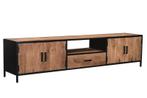 TV Meubel Sturdy – 220 cm | Mangohout &amp; Zwart Staal, Huis en Inrichting, Kasten | Televisiemeubels, Ophalen, Nieuw