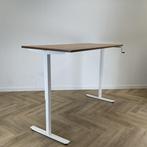 zit-sta slingerbureau 180x80 cm, Cognac - Wit, Ophalen of Verzenden, Gebruikt, Bureau