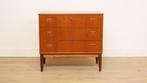 Vintage Deense ladekast | Teak | 3 lades, Huis en Inrichting, Kasten | Ladekasten, Ophalen of Verzenden, Nieuw