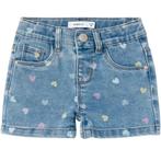Korte jeans broek SLIM FIT Salli (medium blue denim hearts), Kinderen en Baby's, Babykleding | Maat 86, Nieuw, Meisje, Name It