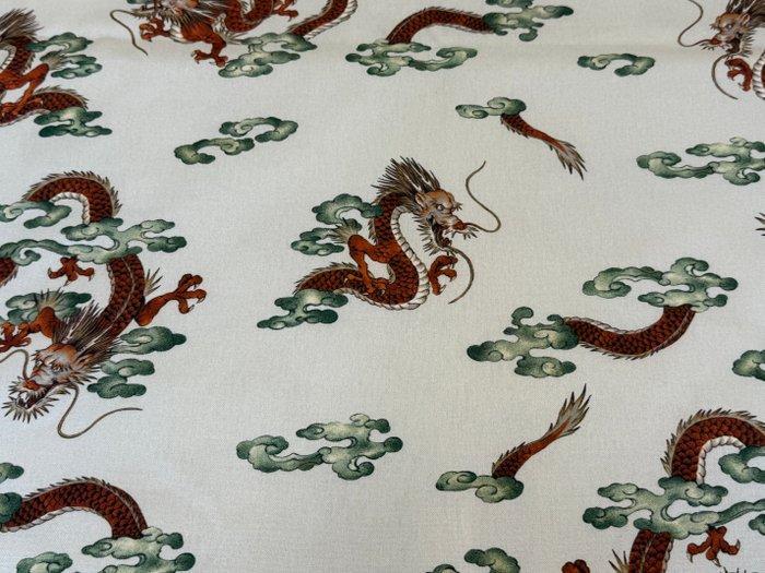 Draghi Celesti op het ivoorkleurige gordel - Meubelstof - 5, Antiek en Kunst, Antiek | Kleden en Textiel