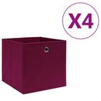 vidaXL Opbergboxen 4 st 28x28x28 cm nonwoven stof donkerrood, Huis en Inrichting, Verzenden, Nieuw