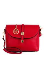 2dekans | Pia Sassi Italiaanse Leren Handtas – Rood – 25 x, Sieraden, Tassen en Uiterlijk, Tassen | Schoudertassen, Ophalen of Verzenden