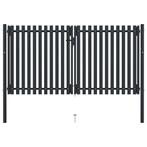 vidaXL Dubbele poort met deur staal 300x175 cm antraciet, Tuin en Terras, Tuinpoorten, Verzenden, Nieuw
