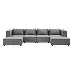 Modulaire Bank / Hoekbank Domas XXL - Donkergrijs - Stoffen, Huis en Inrichting, Verzenden, Nieuw