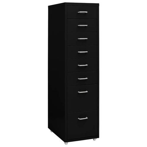 vidaXL Ladeblok verrijdbaar 28x41x109 cm metaal zwart, Huis en Inrichting, Kasten | Roldeurkasten en Archiefkasten, Nieuw, Verzenden