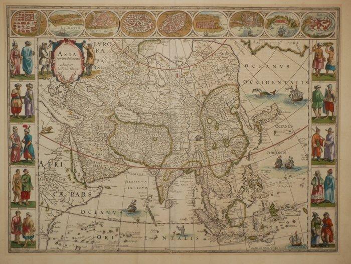 Azië - Azië; Willem Blaeu - Asia Noviter Delineata - 1663, Boeken, Atlassen en Landkaarten