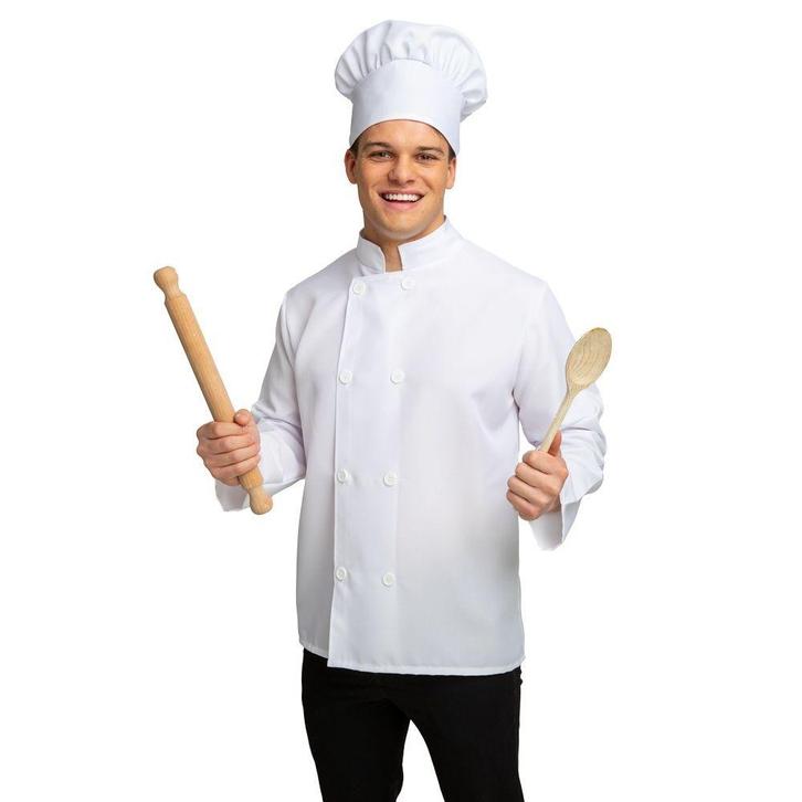 Chef Kok Kostuum met Muts, Hobby en Vrije tijd, Feestartikelen, Feestartikel, Nieuw, Verzenden