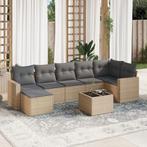 vidaXL 8-delige Loungeset met kussens poly rattan beige, Tuin en Terras, Tuinsets en Loungesets, Verzenden, Nieuw, Rotan, Loungeset