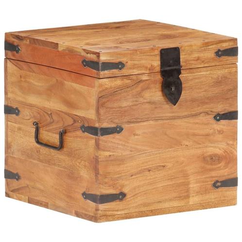 vidaXL Kist 40x40x40 cm massief acaciahout, Huis en Inrichting, Woonaccessoires | Kisten, Nieuw, Verzenden
