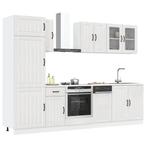 vidaXL 8-delige Keukenkastenset Lucca bewerkt hout glanzend, Huis en Inrichting, Keuken | Keukenelementen, Verzenden, Nieuw, Wit
