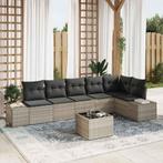 vidaXL Tuin Sofa Set met kussen 7 pcs Lichtgrijs poly rattan, Verzenden, Nieuw, Rotan