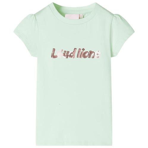vidaXL Kindershirt met kapmouwen 128 zachtgroen, Kinderen en Baby's, Kinderkleding | Overige, Nieuw, Verzenden