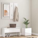 vidaXL Garderobe set bewerkt hout hoogglans wit, Huis en Inrichting, Verzenden, Nieuw