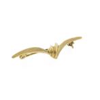 Vintage gouden fantasiebroche, Ophalen of Verzenden, Gebruikt, Overige kleuren, Goud