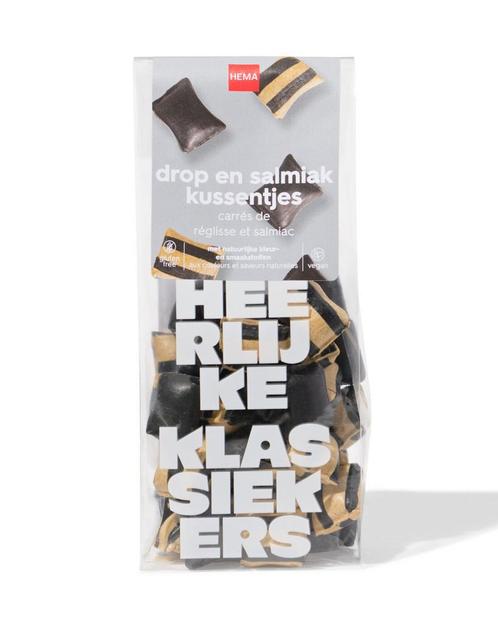 HEMA Drop en salmiak kussentjes 110g, Diversen, Levensmiddelen, Verzenden