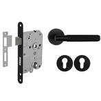 Deurbeslag set met cilinderrozet en deurklink Luxor mat z..., Doe-het-zelf en Verbouw, Hang- en Sluitwerk, Ophalen of Verzenden