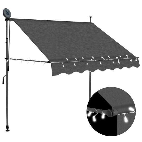 Uitschuifbare Luifel LED - Tweedekansje - Antraciet 150cm, Tuin en Terras, Zonneschermen, Minder dan 250 cm, Nieuw, Uitvalscherm