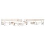 vidaXL 6-delige Loungeset pallet hout wit, Verzenden, Nieuw, 6 zitplaatsen, Loungeset
