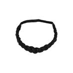 Gevlochten Jersey Haarband met Kraaltjes – Zwart – 2 cm, Nieuw