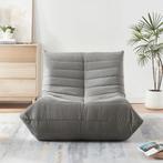 Relaxstoel Kodsø lounge fauteuil 75x90x100 cm microvezel gri, Verzenden, Nieuw