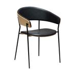 *WOONWINKEL* Dan-Form Crib Eetkamerstoel Gebogen Eiken White, Huis en Inrichting, Stoelen, Verzenden, Nieuw, Zwart