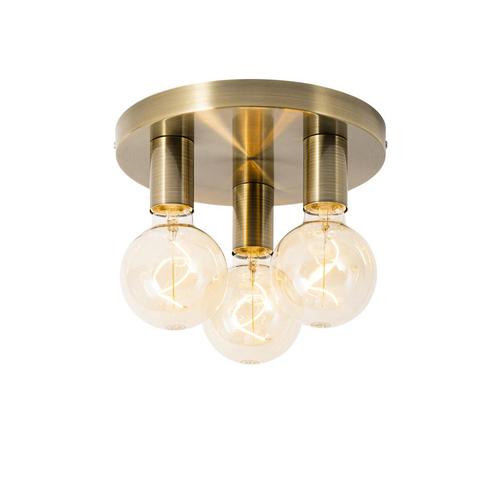 Moderne plafondlamp brons rond - Facil, Huis en Inrichting, Lampen | Plafondlampen, Nieuw, Overige materialen