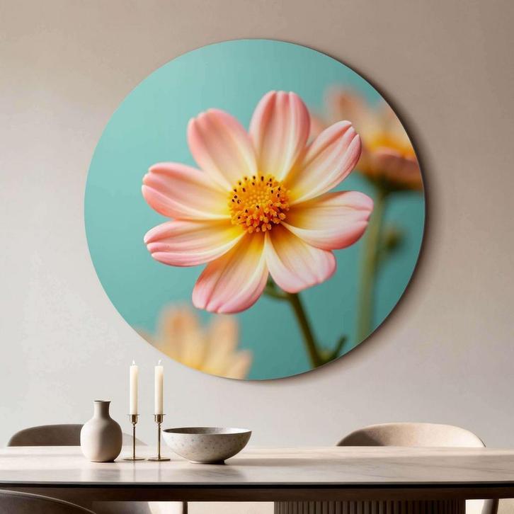 Soft Sunrise – Muurcirkel - ø 100 cm +Ophangset, Huis en Inrichting, Woonaccessoires | Schilderijen, Tekeningen en Foto's, Nieuw